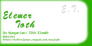 elemer toth business card