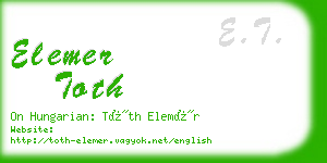 elemer toth business card